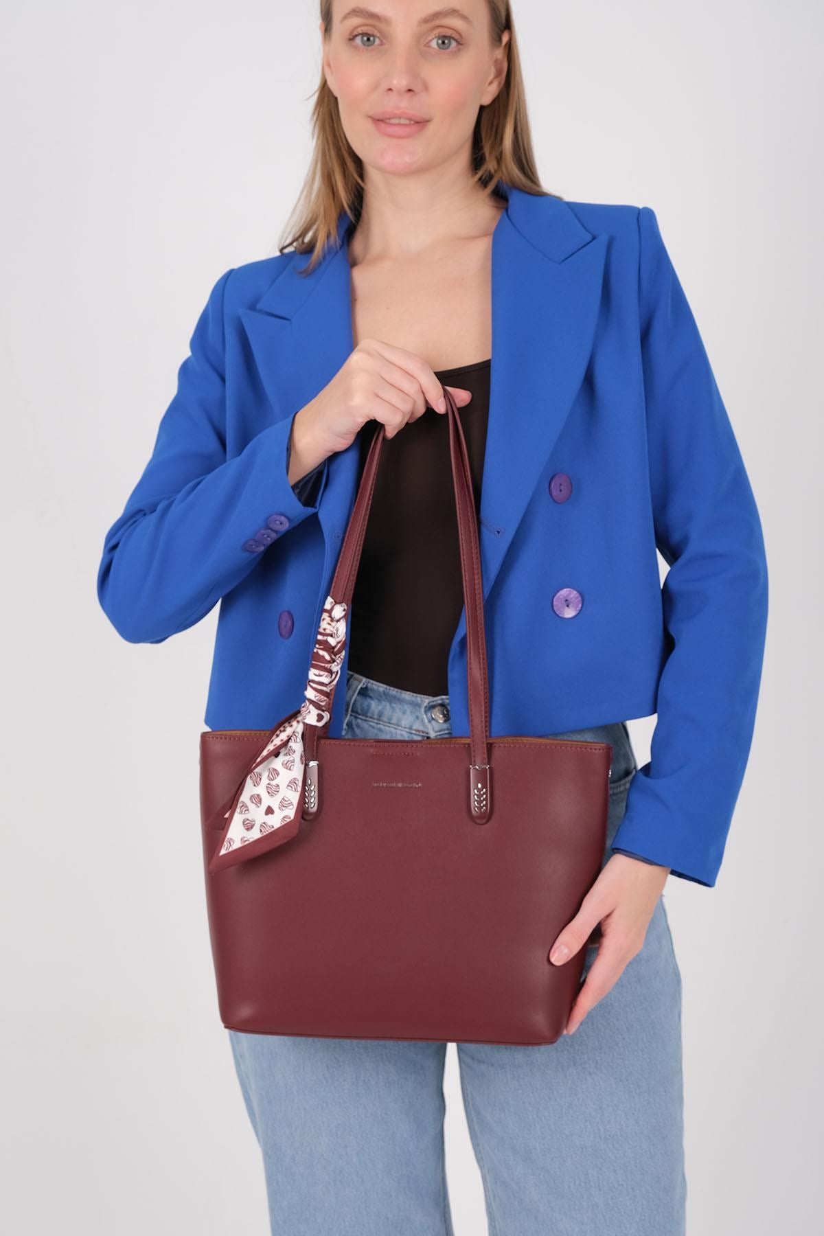 1238-M207Silver & PoloOmuz ÇantasıSilver & Polo 1238 Kadın Omuz Çantası Bordo