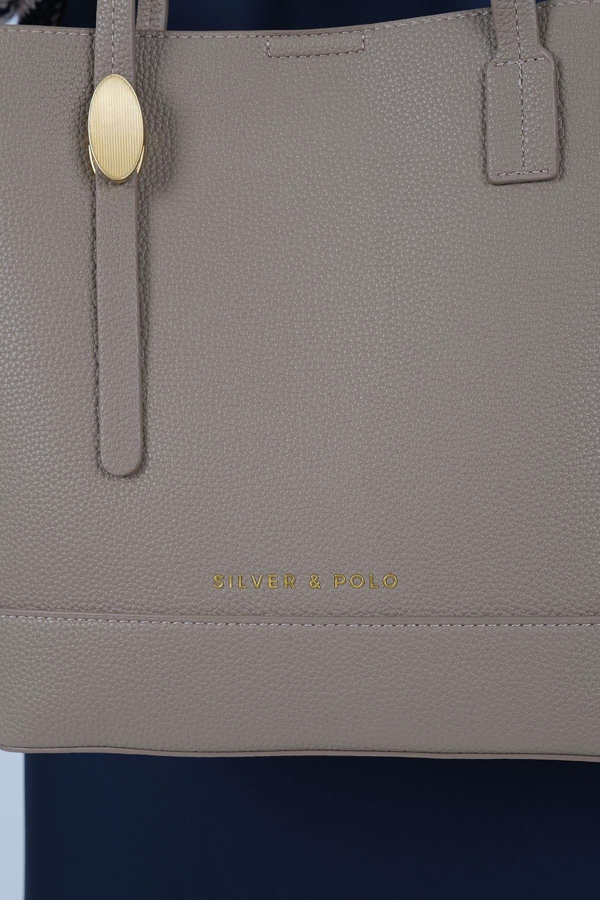 1243-M205Silver & PoloOmuz ÇantasıSilver & Polo 1243 Kadın Omuz Çantası Vizon