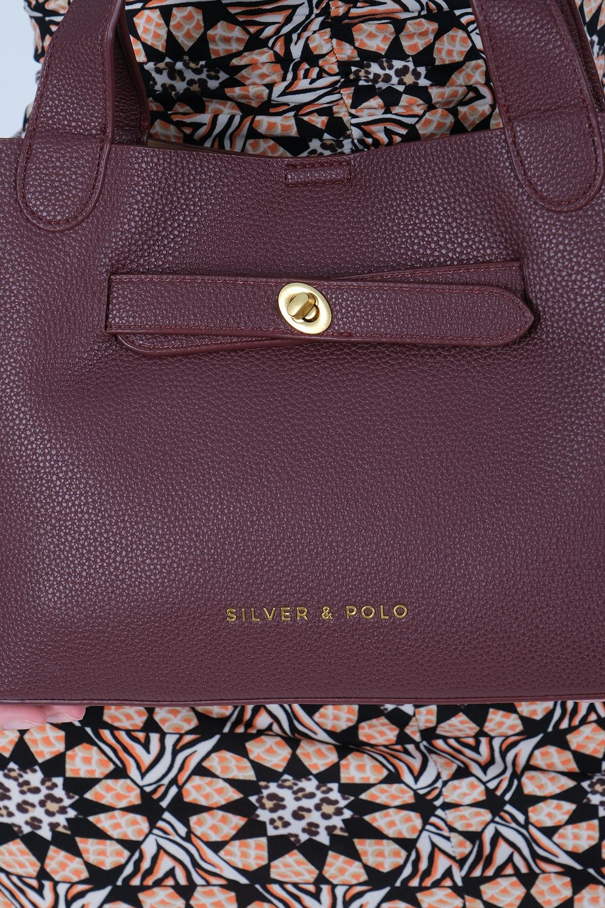 1240-M205Silver & PoloOmuz ÇantasıSilver & Polo 1240 Kadın Omuz Çantası Bordo