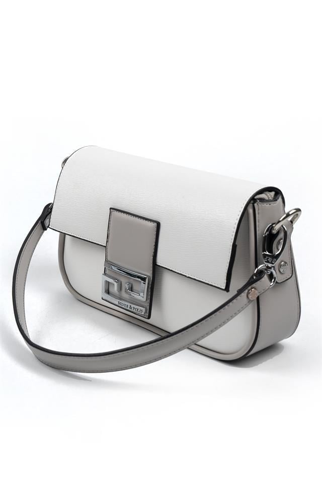 SP1179-M105Silver & PoloOmuz ÇantasıSilver & Polo SP1179 Kadın Omuz Çantası Beyaz-A.Gri