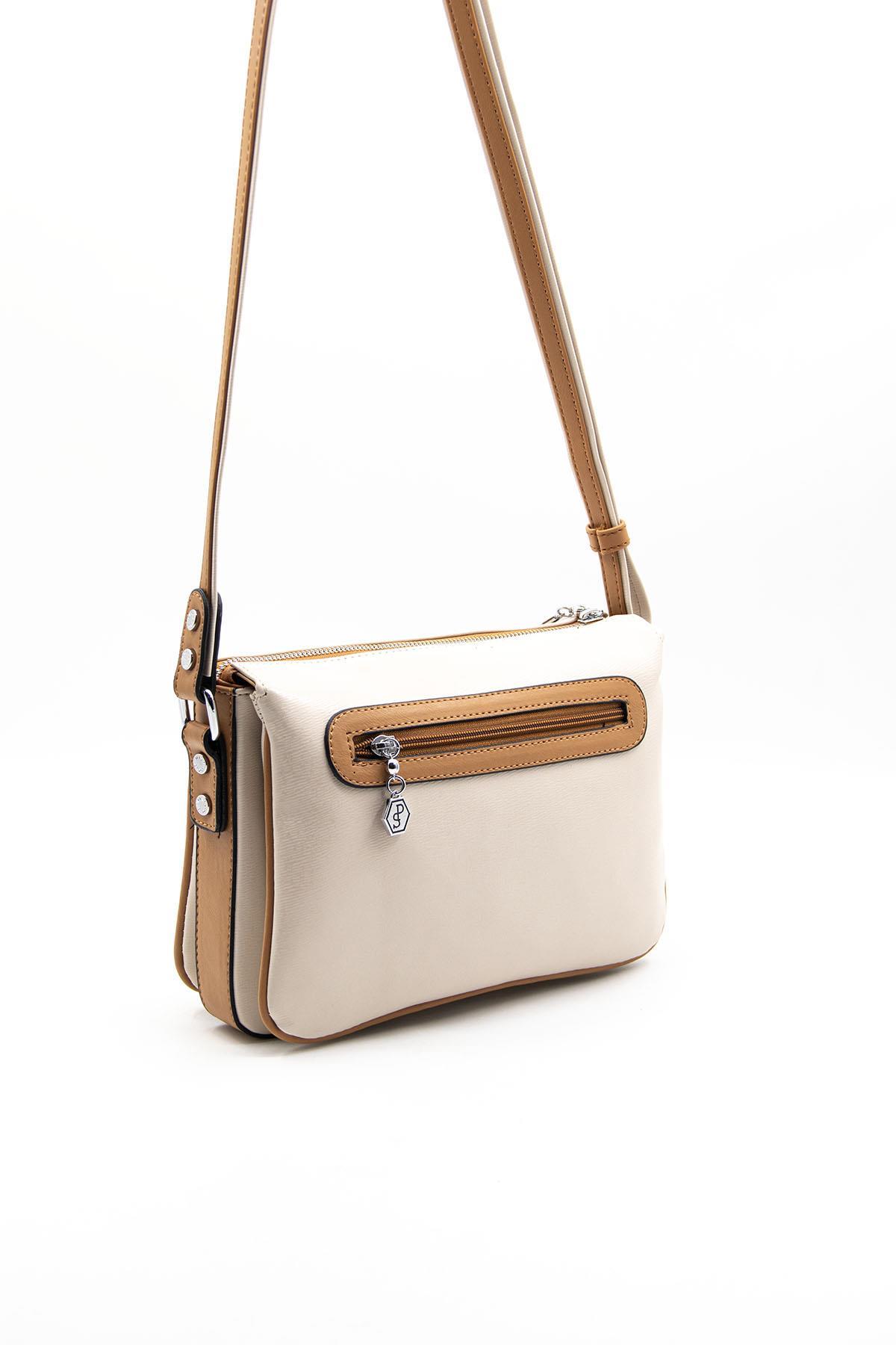 Silver & Polo Bej - A.Taba SP784 Kadın Çapraz Çanta