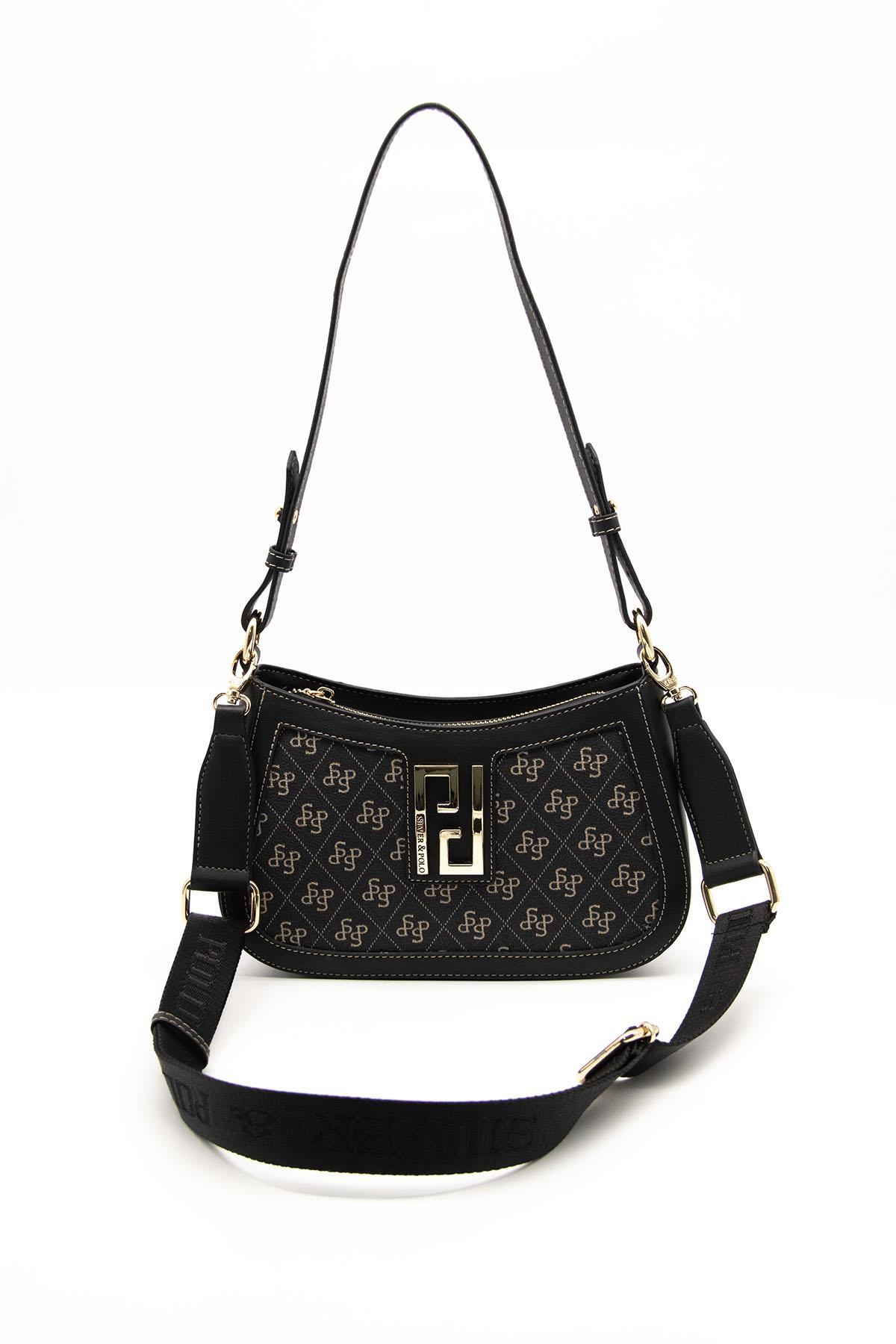Silver & Polo Füme - Siyah SP1132 Kadın Çapraz Çanta