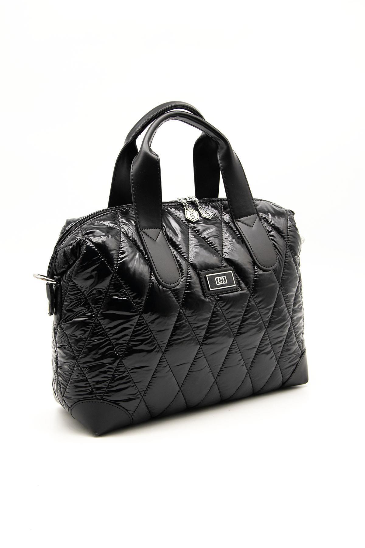Silver & Polo Parlak Siyah SP1152 Kadın Seyahat Çantası