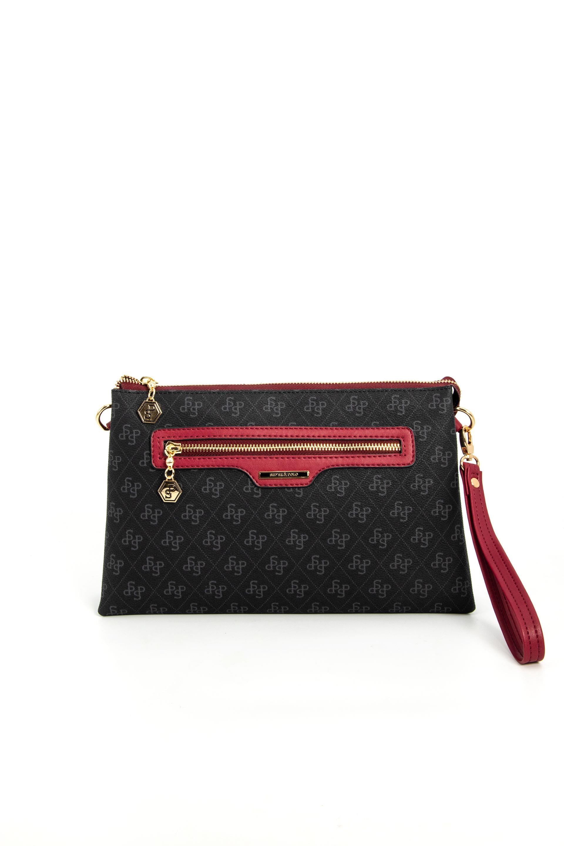 Silver & Polo Siyah - Bordo SP1129 Kadın Çapraz Çanta