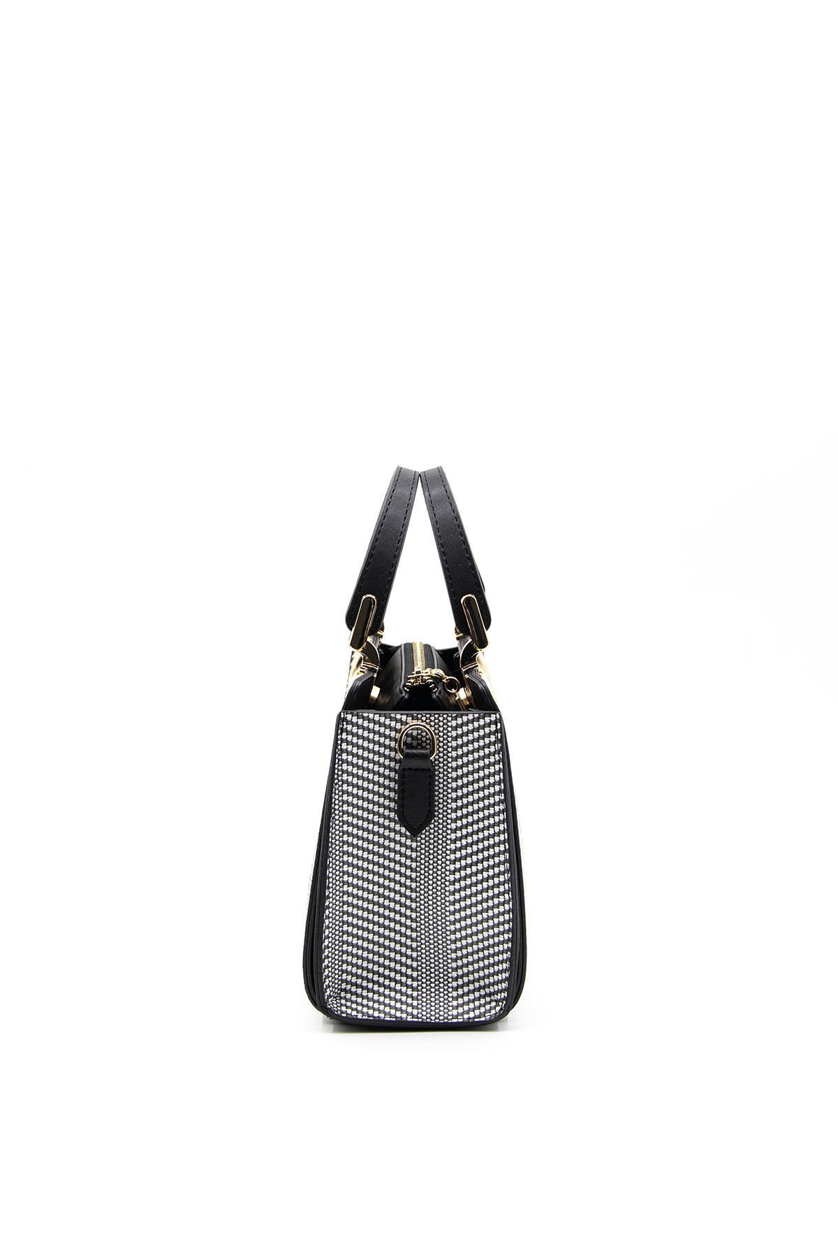 Silver & Polo Siyah Beyaz-Siyah SP1133 Kadın El Çantası