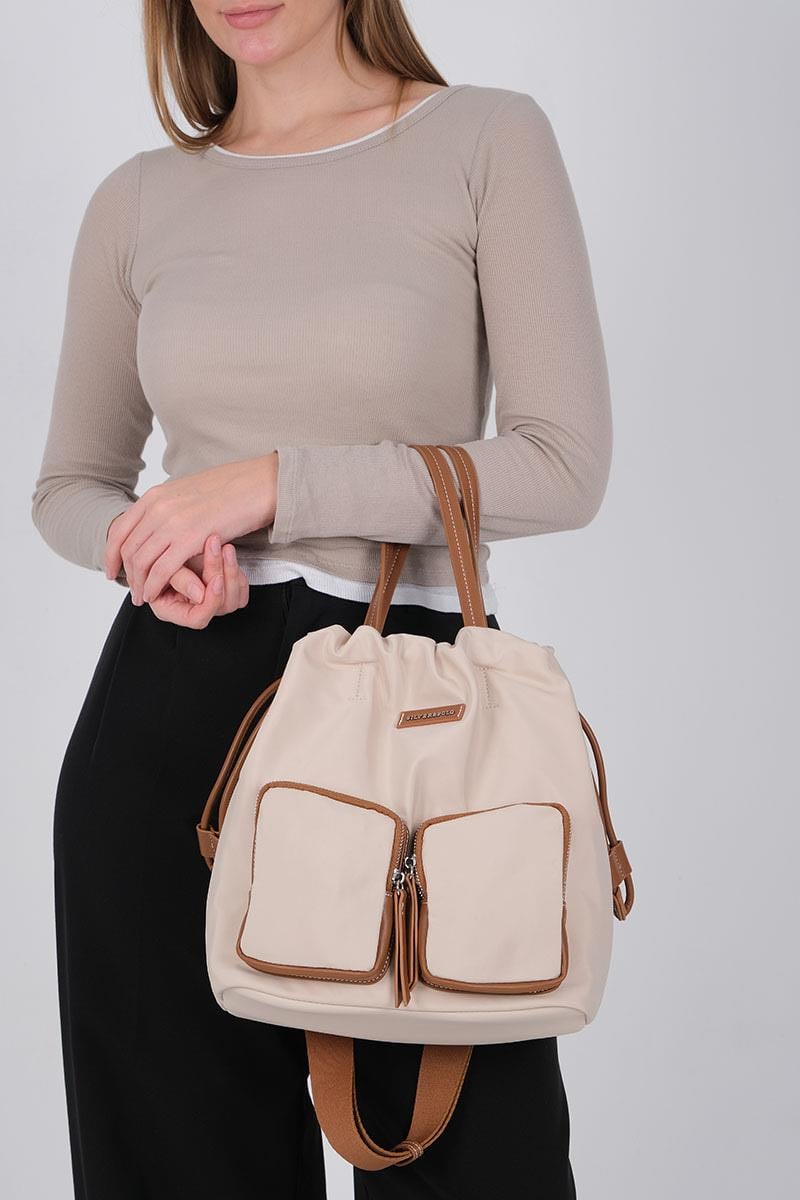 1232-M206Silver & PoloSırt ÇantasıSilver & Polo 1232 Kadın Sırt Çantası Bej-Taba