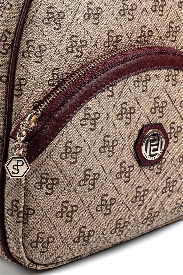 SP945-M178Silver & PoloSırt ÇantasıSilver & Polo SP945 Kadın Sırt Çantası Koyu Bej-Bordo