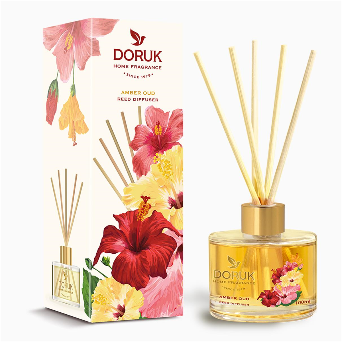 Amber Oud Bambu Çubuklu Oda Parfümü 100ml, Amber Oda Kokusu