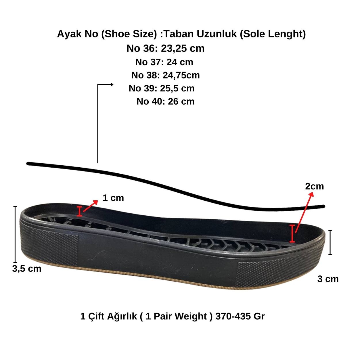 Foottab Örgü Ayakkabı Tabanı 23