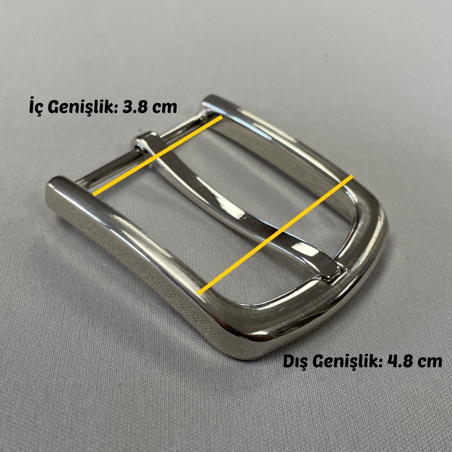 Kemer Tokası 3,8 cm, Düz - 1 Adet, Deri Hobi Kemer Yapmak İçin Metal Toka 