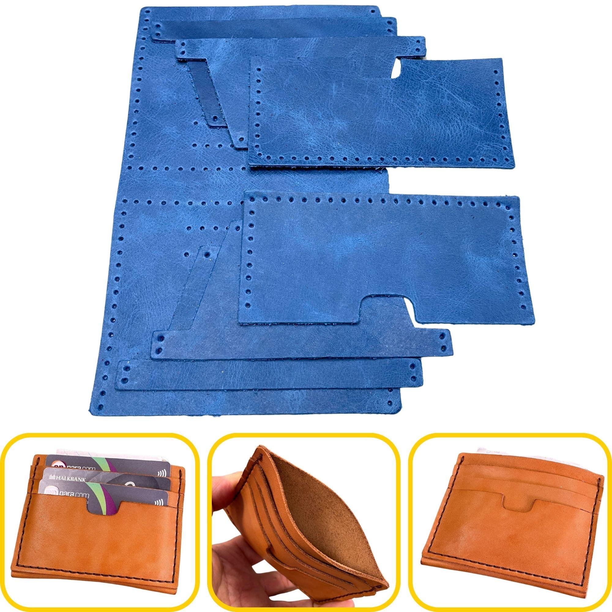 Nil 6'lı Kartlık Hakiki Deri Cüzdan Kendin Yap Seti, Diy Parça Deri Hobi Kit