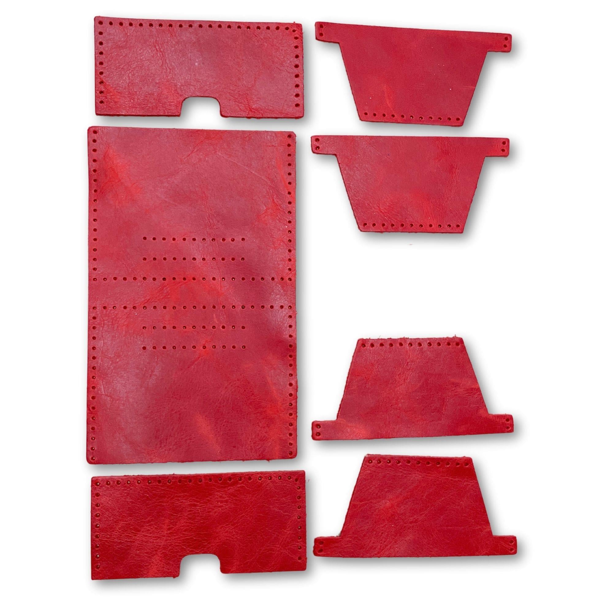 Nil 6'lı Kartlık Hakiki Deri Cüzdan Kendin Yap Seti, Diy Parça Deri Hobi Kit
