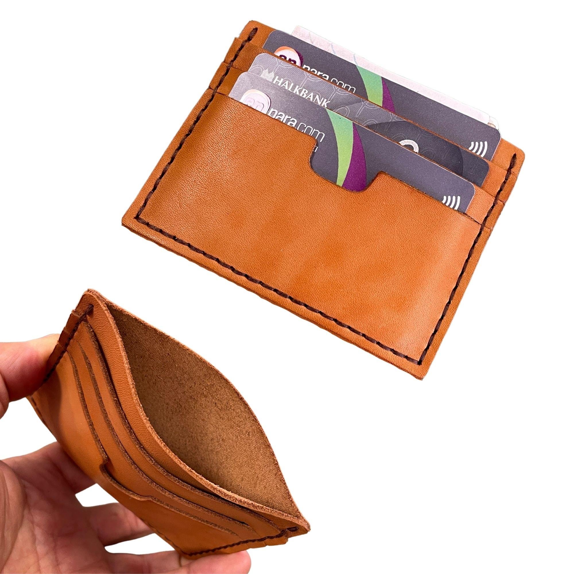 Nil 6'lı Kartlık Hakiki Deri Cüzdan Kendin Yap Seti, Diy Parça Deri Hobi Kit