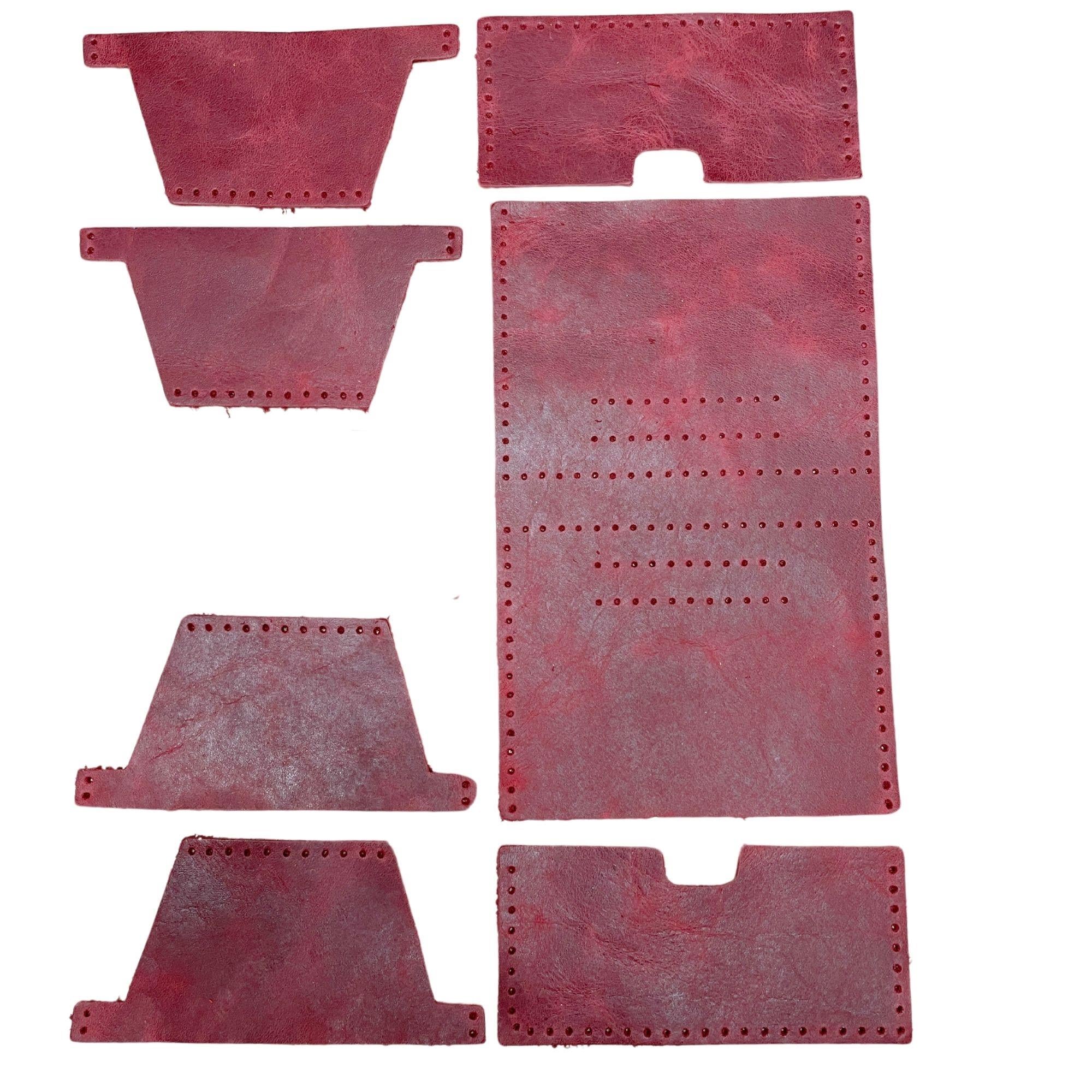 Nil 6'lı Kartlık Hakiki Deri Cüzdan Kendin Yap Seti, Diy Parça Deri Hobi Kit