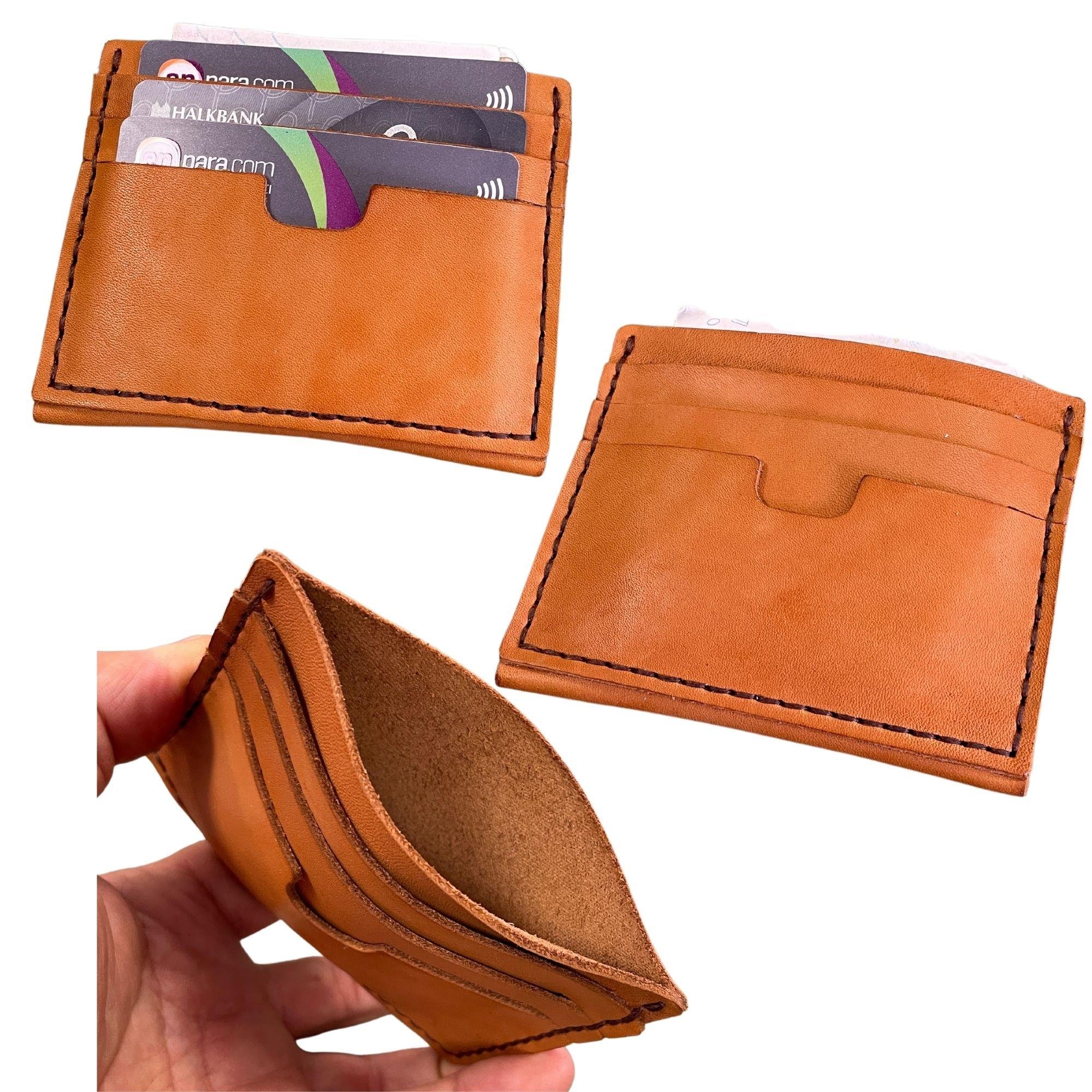 Nil 6'lı Kartlık Hakiki Deri Cüzdan Kendin Yap Seti, Diy Parça Deri Hobi Kit