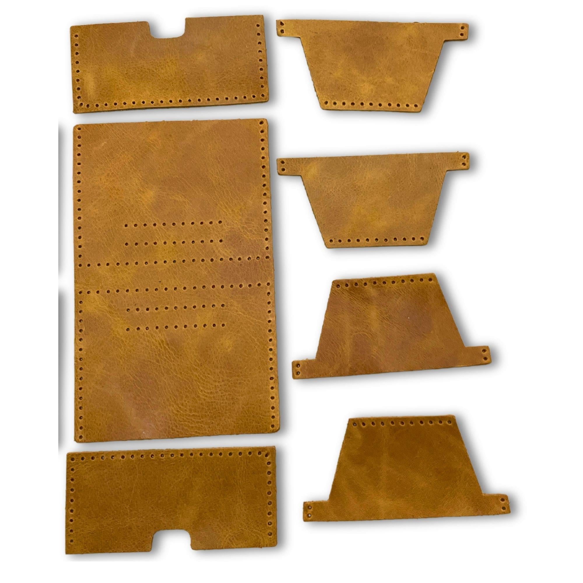Nil 6'lı Kartlık Hakiki Deri Cüzdan Kendin Yap Seti, Diy Parça Deri Hobi Kit