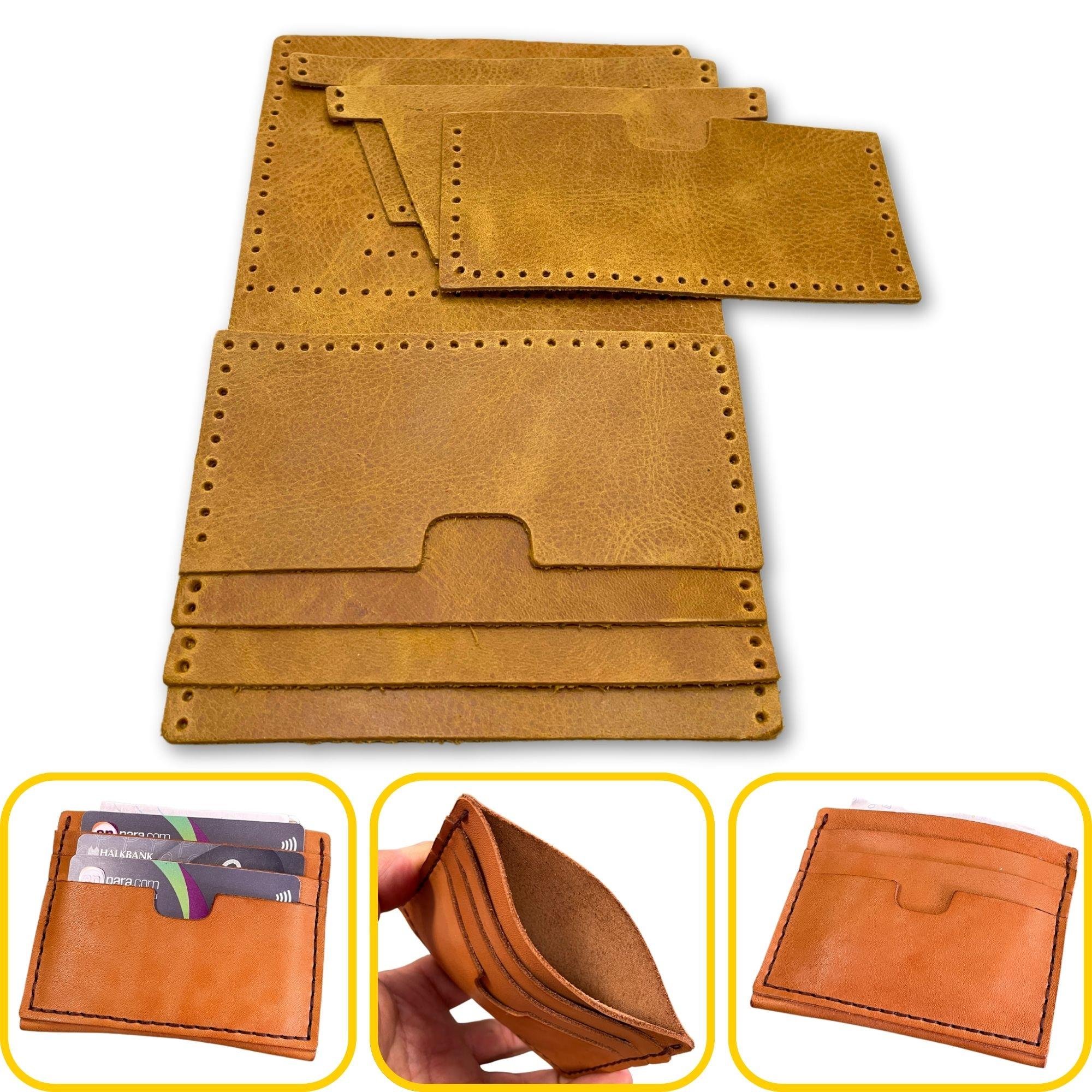Nil 6'lı Kartlık Hakiki Deri Cüzdan Kendin Yap Seti, Diy Parça Deri Hobi Kit