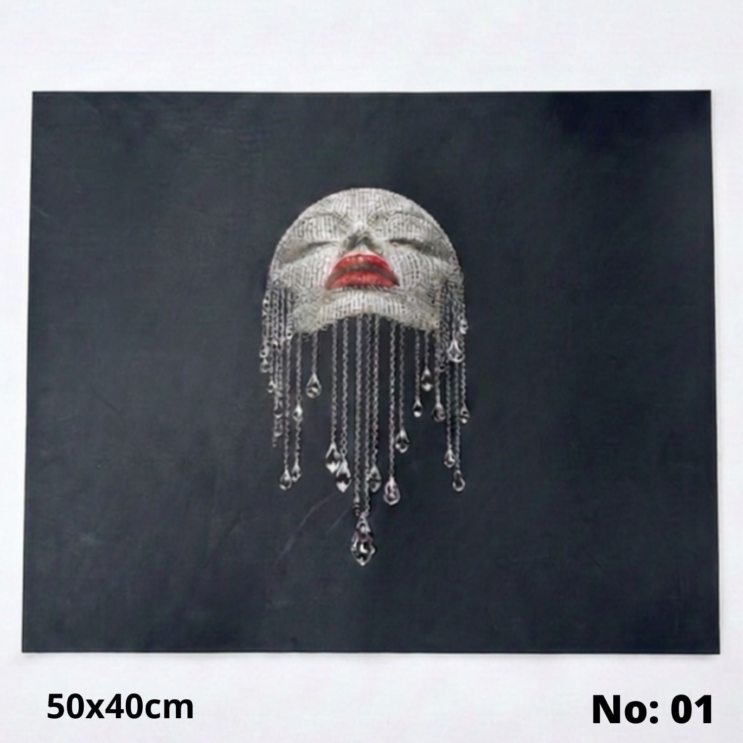 No:01 Özel Desen Baskılı Hakiki Deri Parça (50x40 cm, 1.4-1.6mm) - Hobi ve Craft Derisi