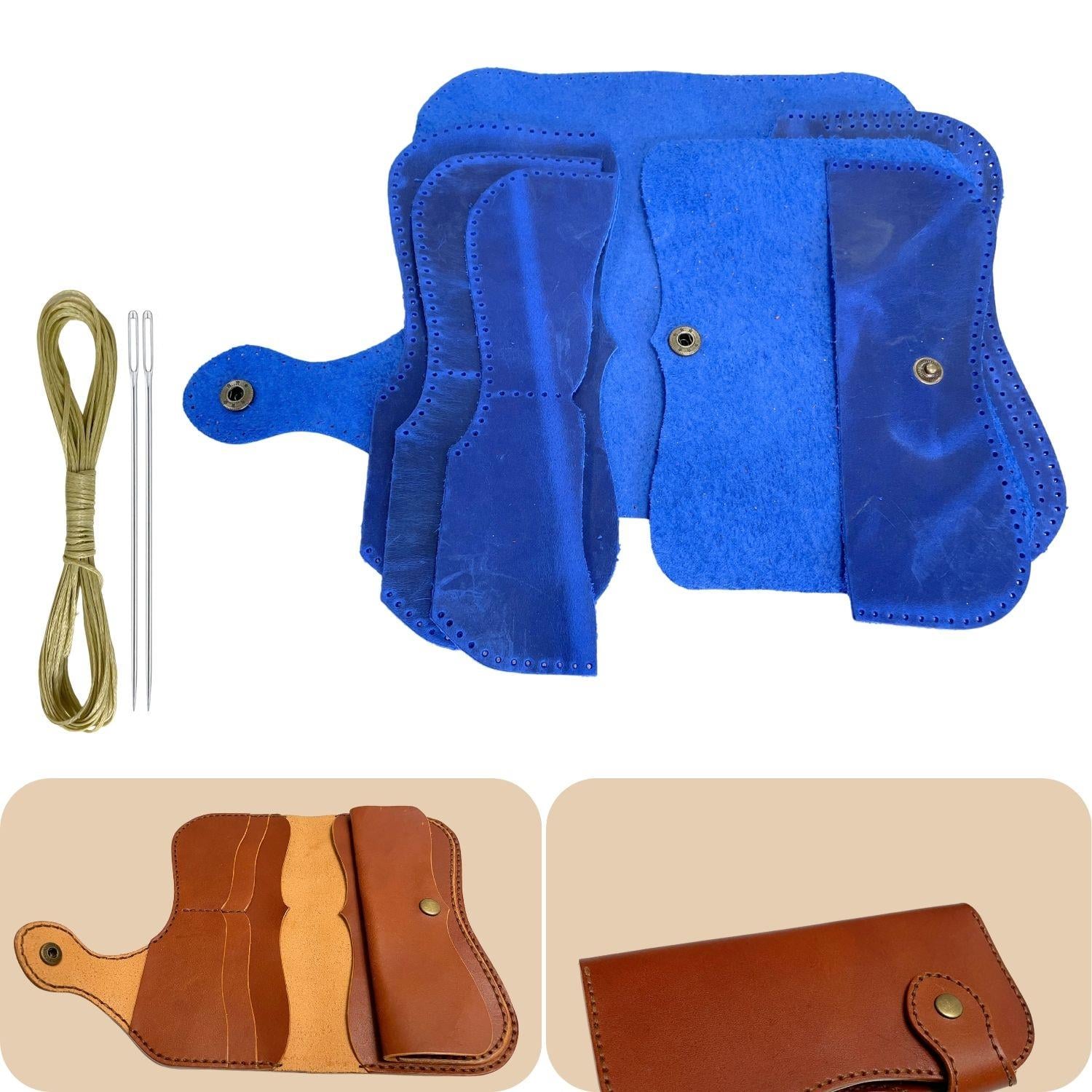 Sofia Hakiki Deri Kadın Cüzdan Kendin Yap Seti, Diy Crazy Parça Deri Hobi Kit