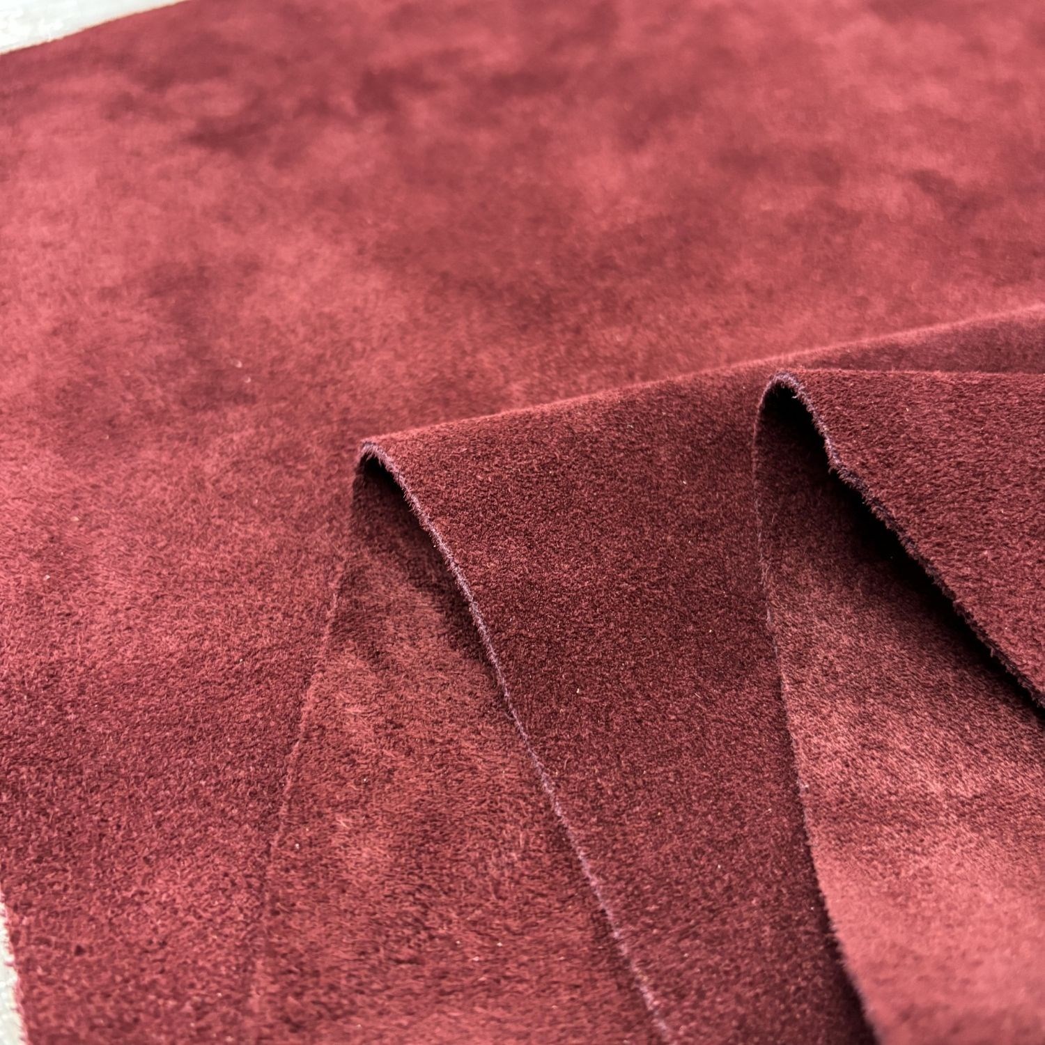 Süet Dana Derisi Bordo 1.4-1.6 mm, Deri Hobi İçin Hakiki Parça Deri 