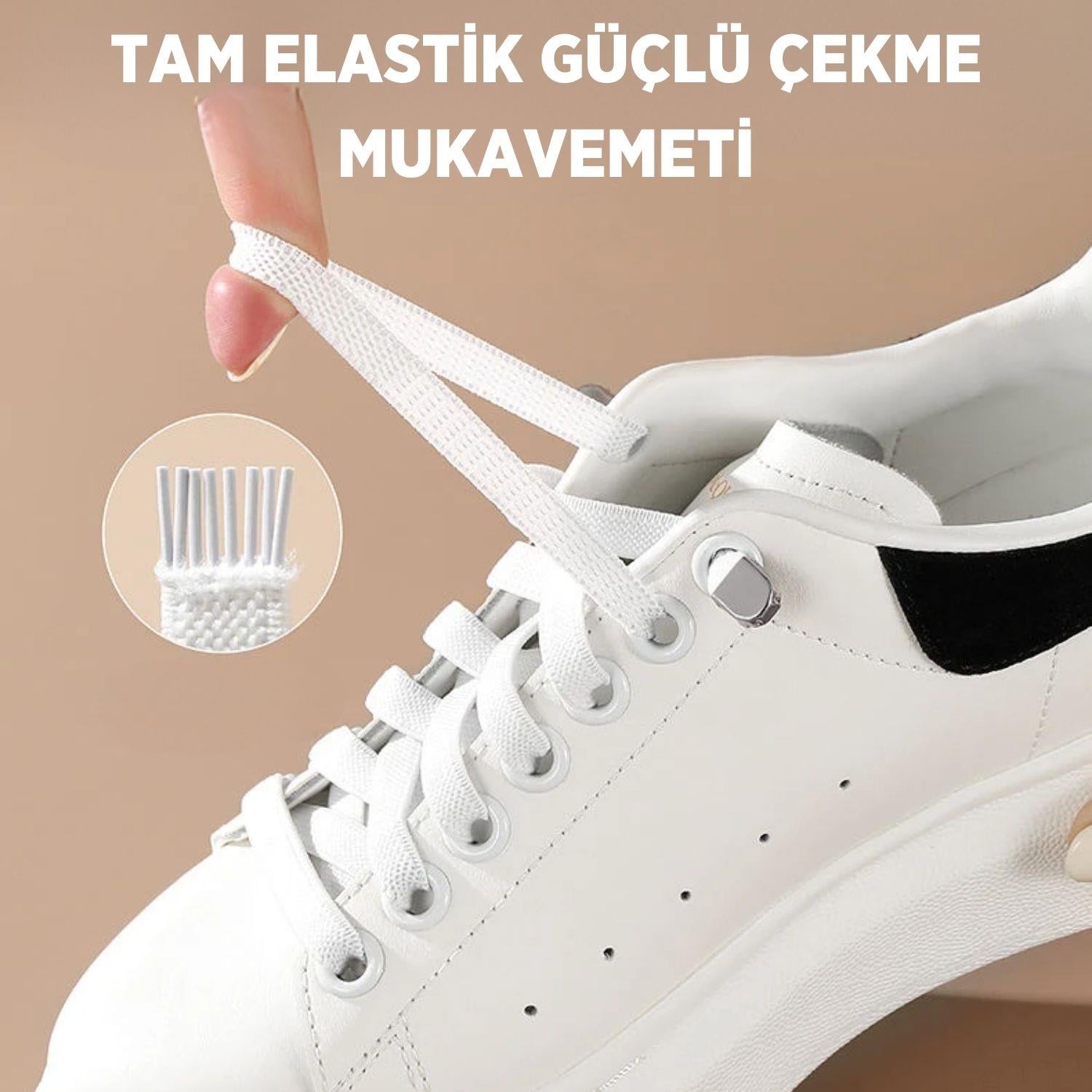 Süper Pratik TakBırak Akıllı Bağcık, Bağlanma Gerektirmeyen Lastikli Bot Ayakkabı Bağcığı, 1 Çift