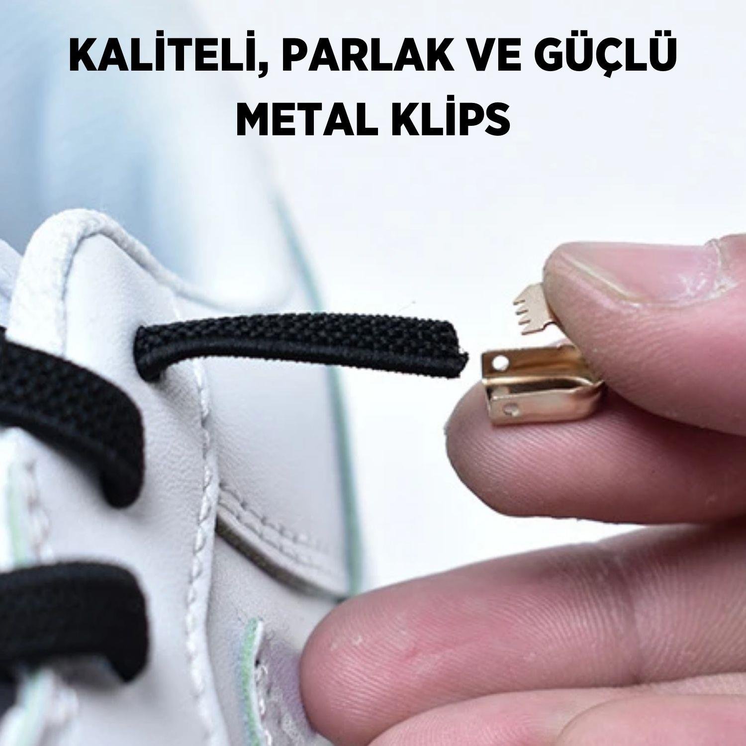 Süper Pratik TakBırak Akıllı Bağcık, Bağlanma Gerektirmeyen Lastikli Bot Ayakkabı Bağcığı, 1 Çift