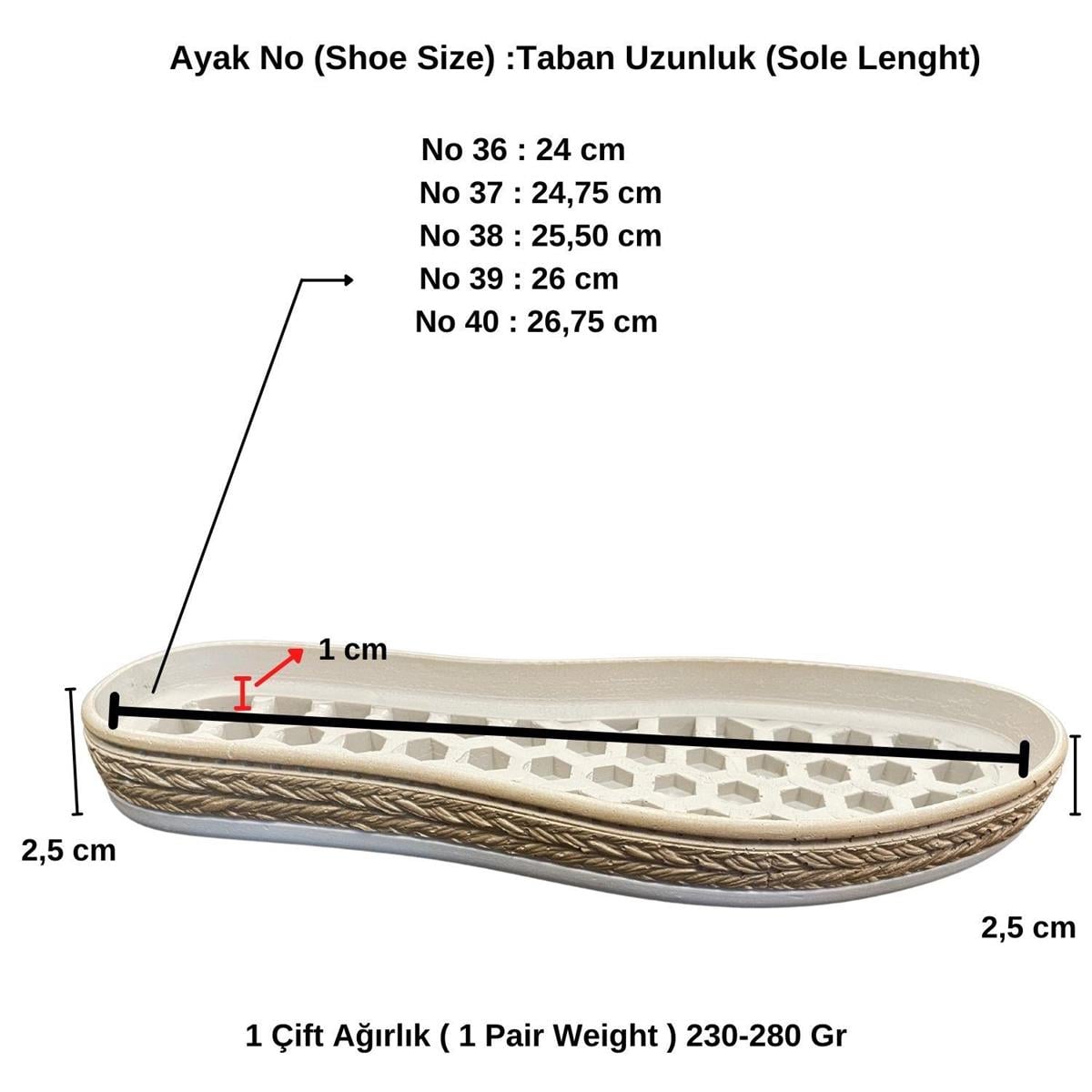 T195 Örgü Ayakkabı Tabanı, Hobi Örgü Taban