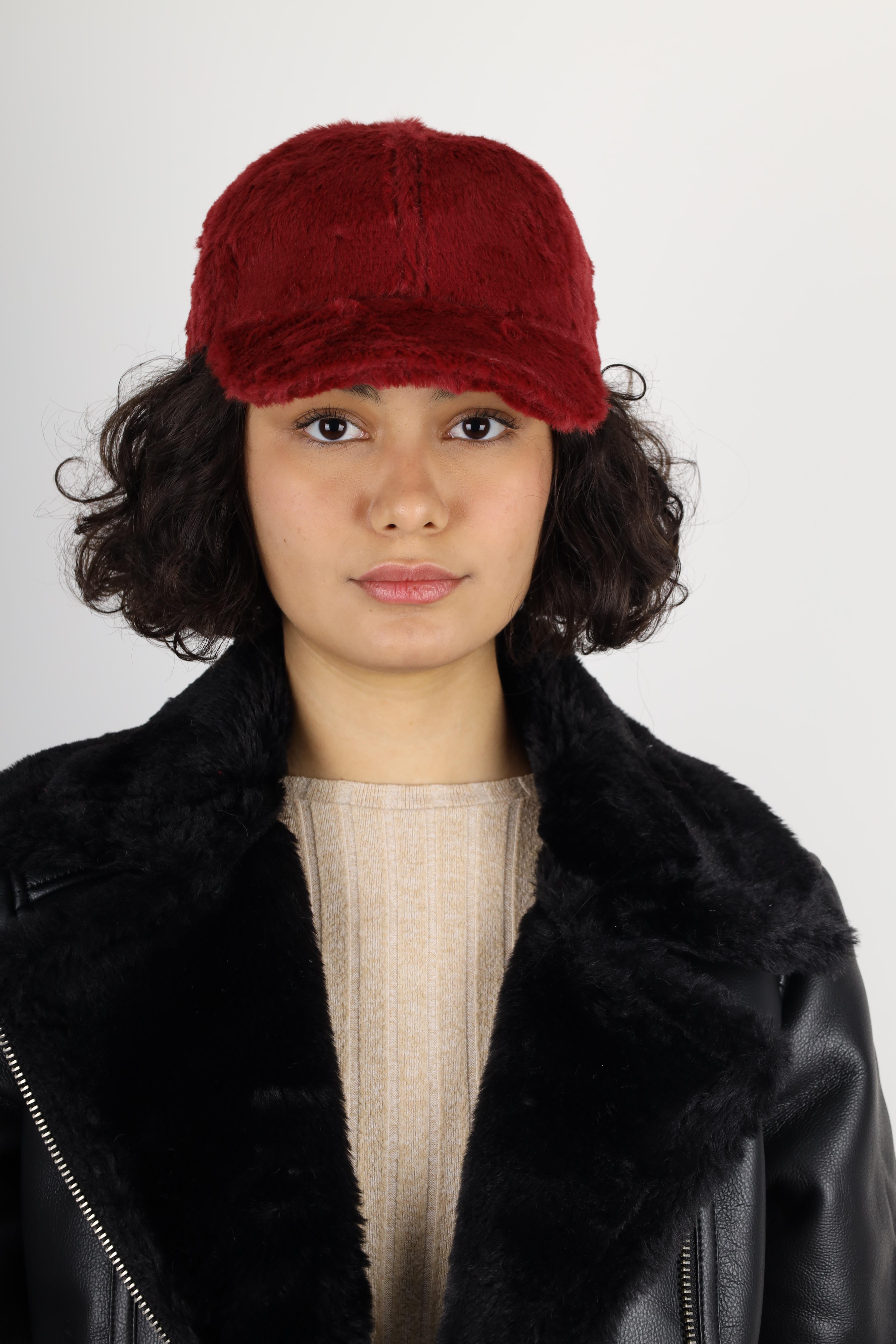 Kadın Bordo Kışlık Kürklü Yumuşak Dokulu Peluş Şapka