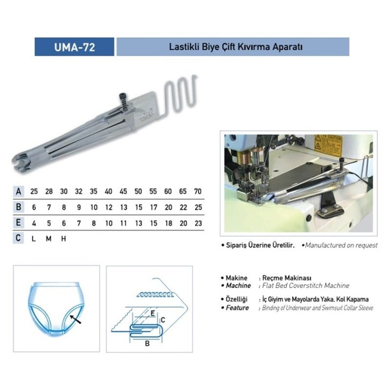Lastikli Biye Çift Kıvırma Aparatı 30x8 / UMA-72