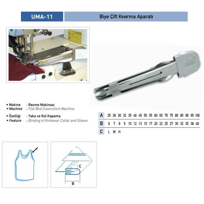 Reçme Bant Çift Kıvırma Apara 35x10mm / UMA-11