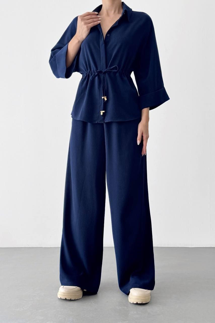 Bağcık Detaylı Yarım Kollu Gömlek QZ00808