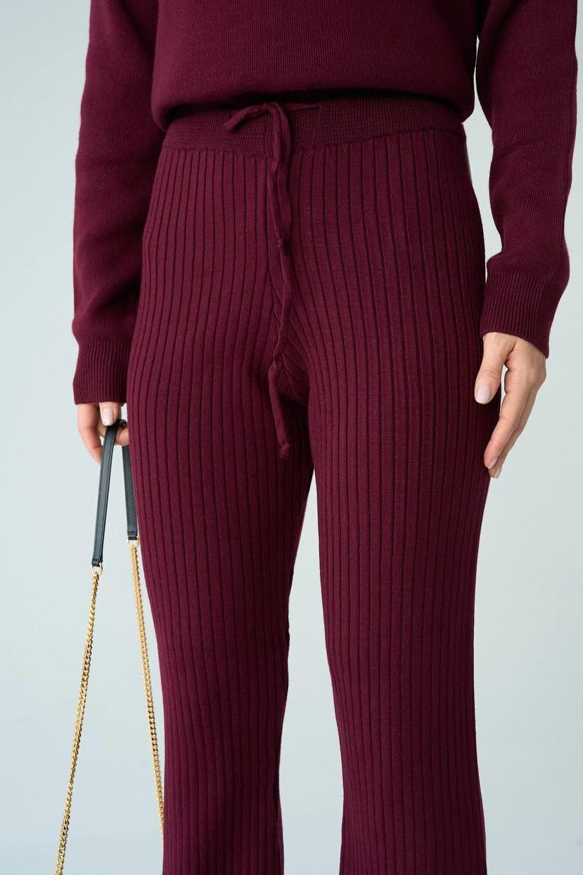 Beli Bağlamalı Triko Pantolon QS241011
