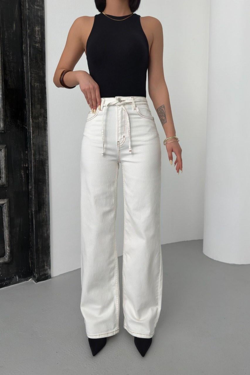 Beli Kuşaklı Wide Leg Jean LC8012