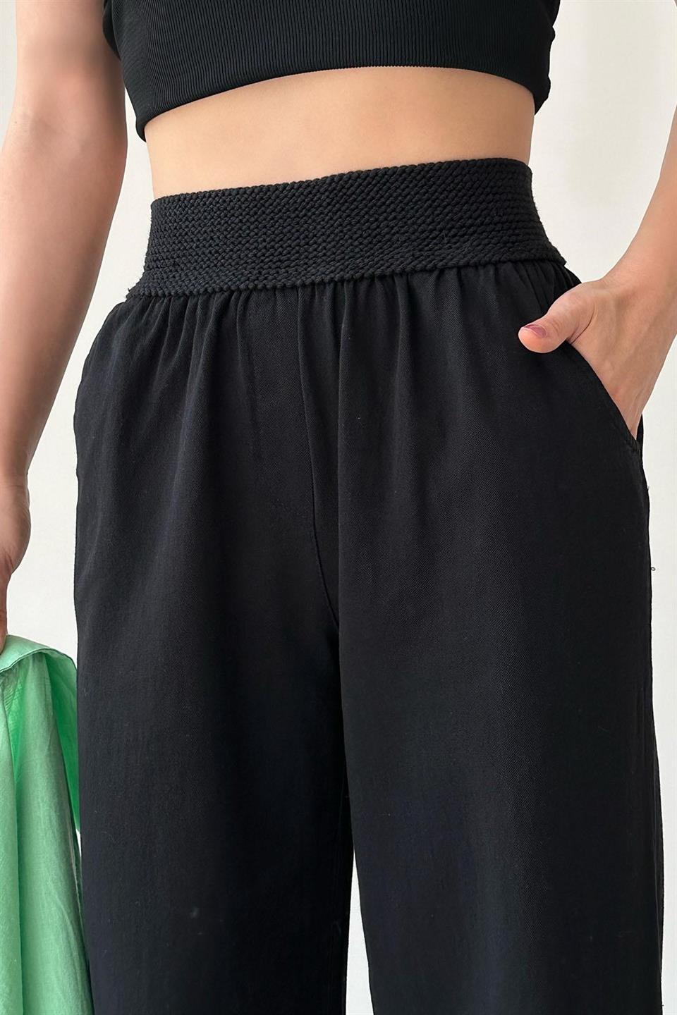 Beli Lastikli Keten Palazzo Pantolon QS370016