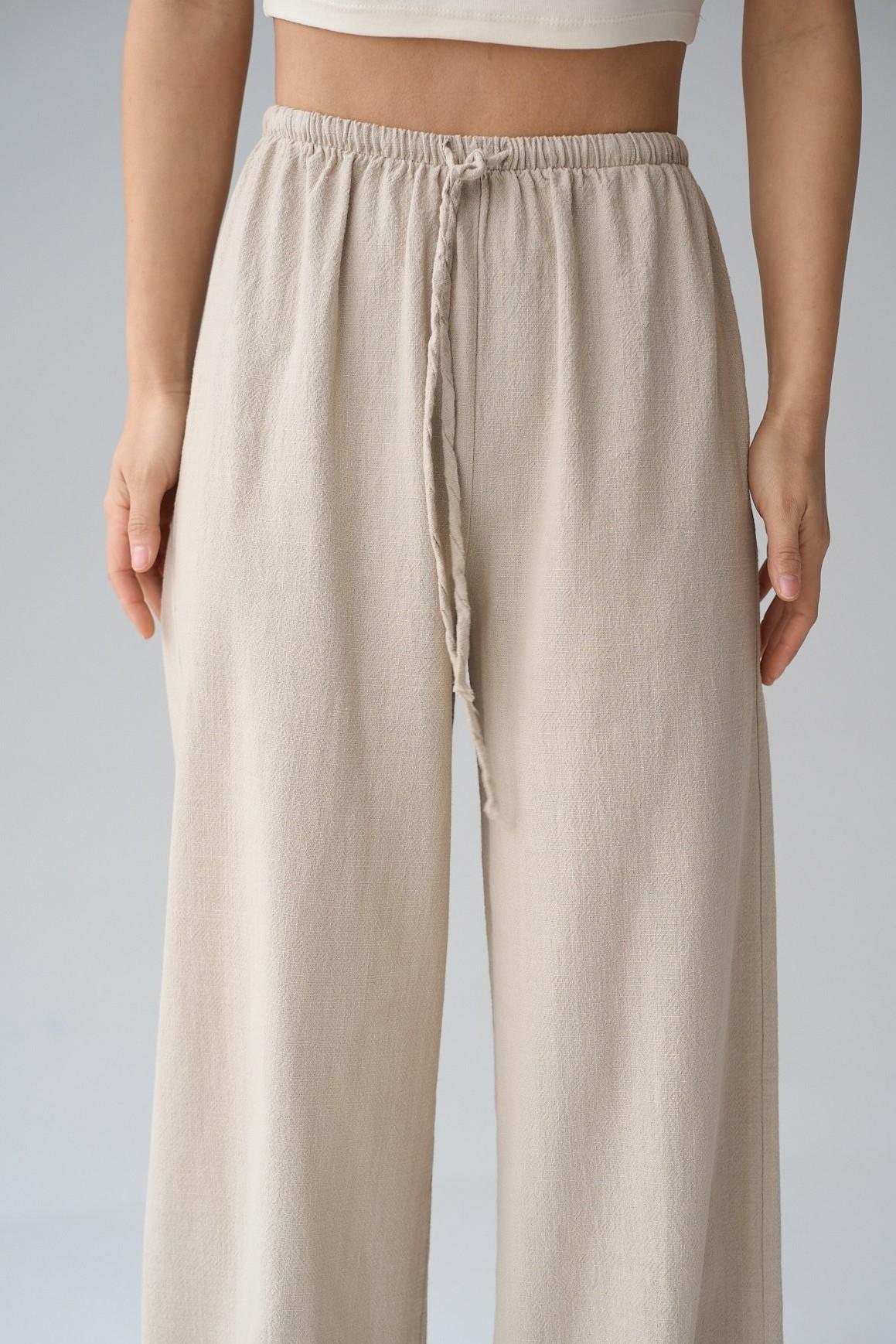 Beli Lastikli Keten Pantolon QS251005