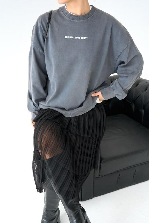 Bisiklet Yaka Oversize Sweatshirt QS251001