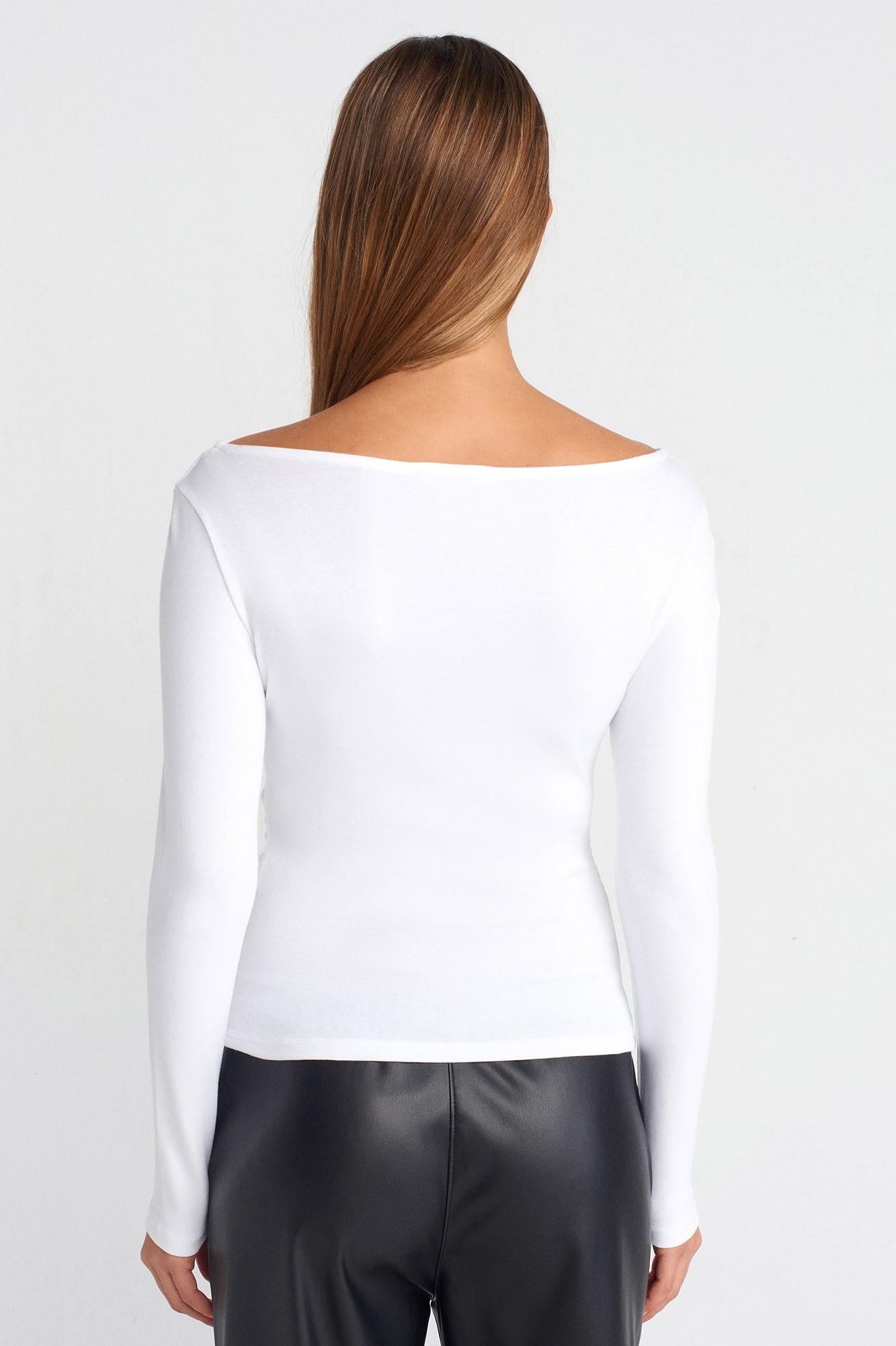 Büzgülü Kayık Yaka Top DL31401