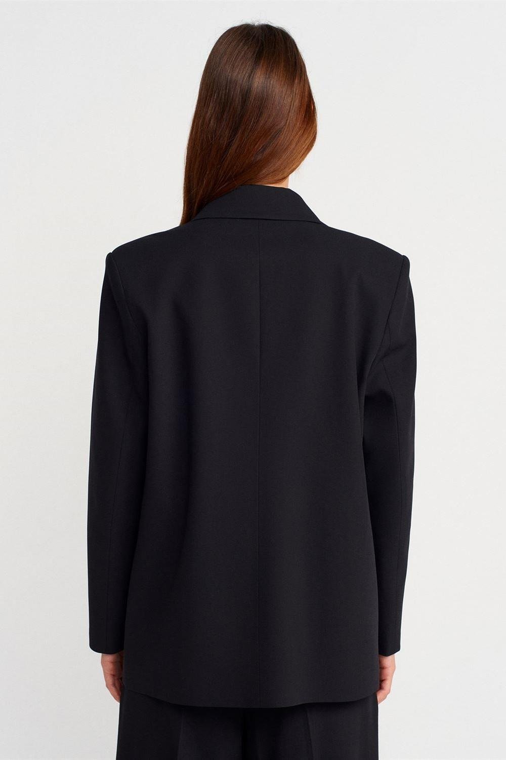 Çift Düğmeli Kapaklı Blazer Ceket DL60767