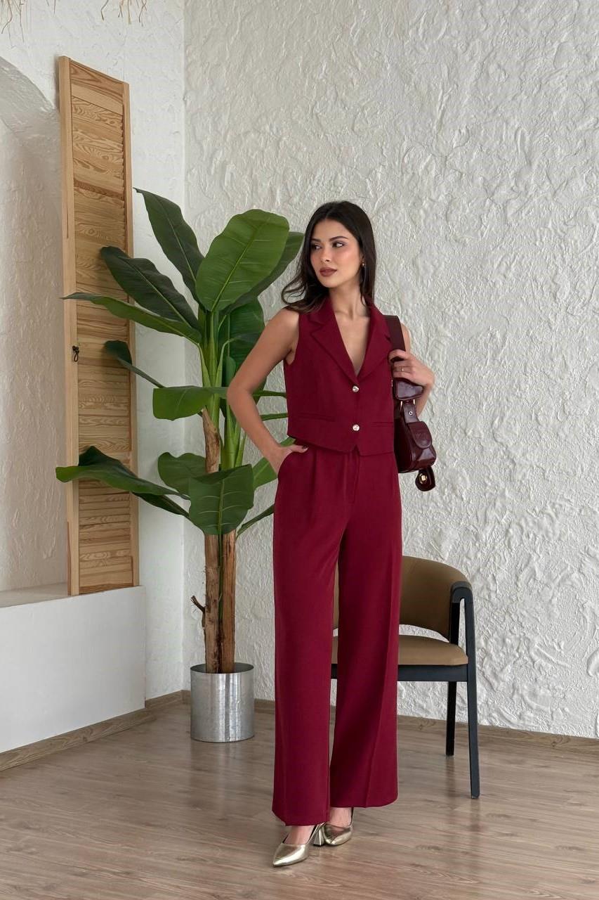 Çift Düğmeli Yelek Pantolon Takım HYL6225