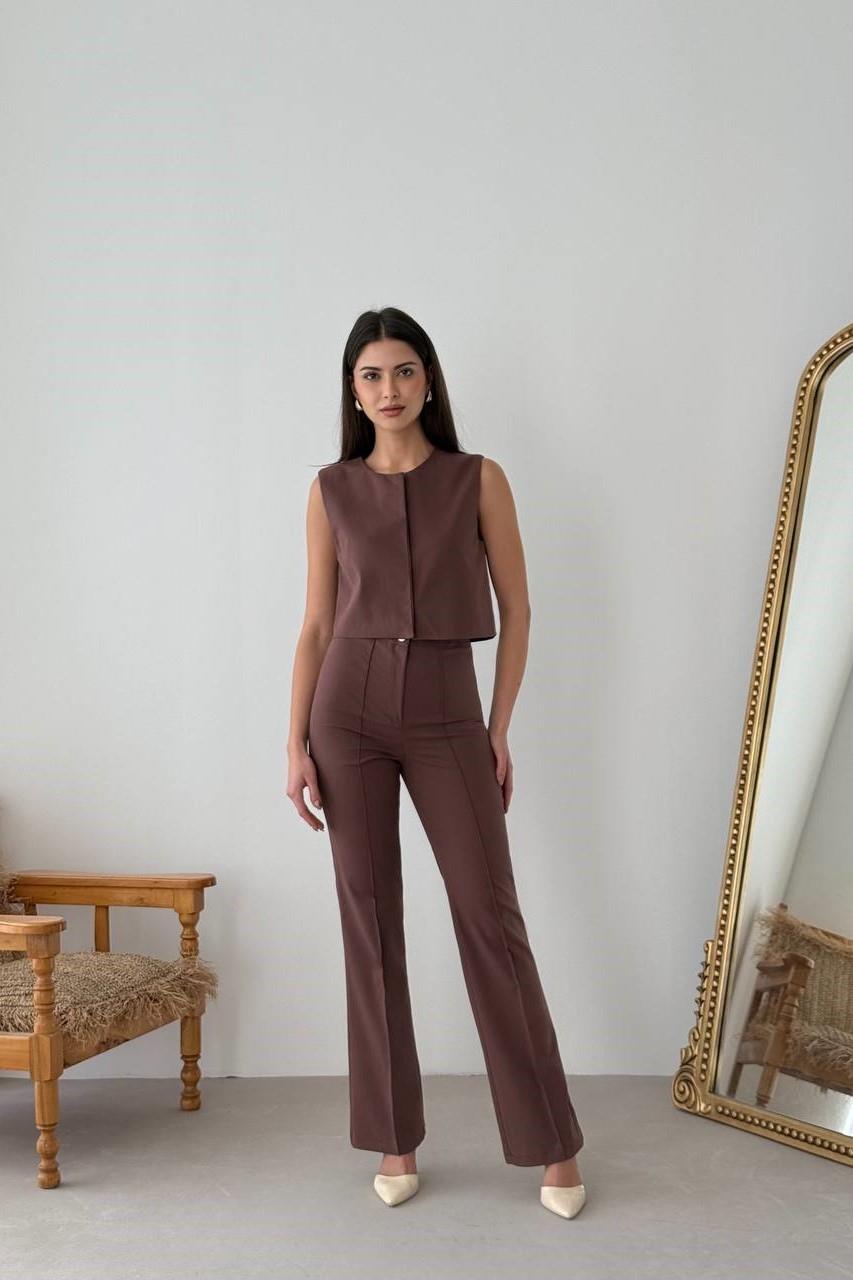 Çıtçıtlı Gabardin Yelek Pantolon Takım HYL9200