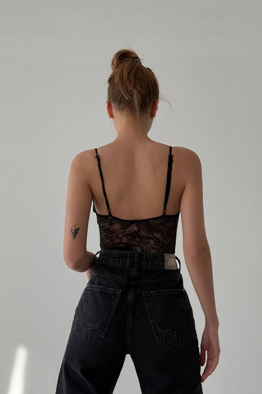 Dantelli İp Askılı Bodysuit QZ00015