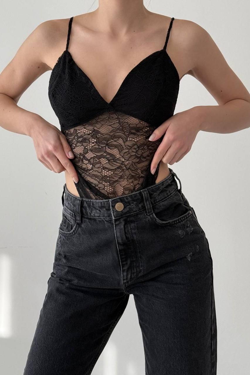 Dantelli İp Askılı Bodysuit QZ00015
