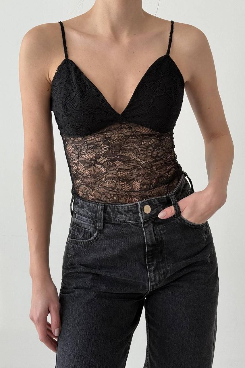 Dantelli İp Askılı Bodysuit QZ00015