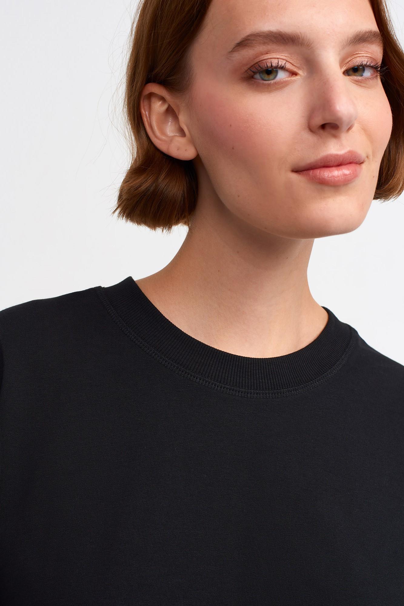 Dekoratif Dikişli Bisiklet Yaka T-shirt DL30312