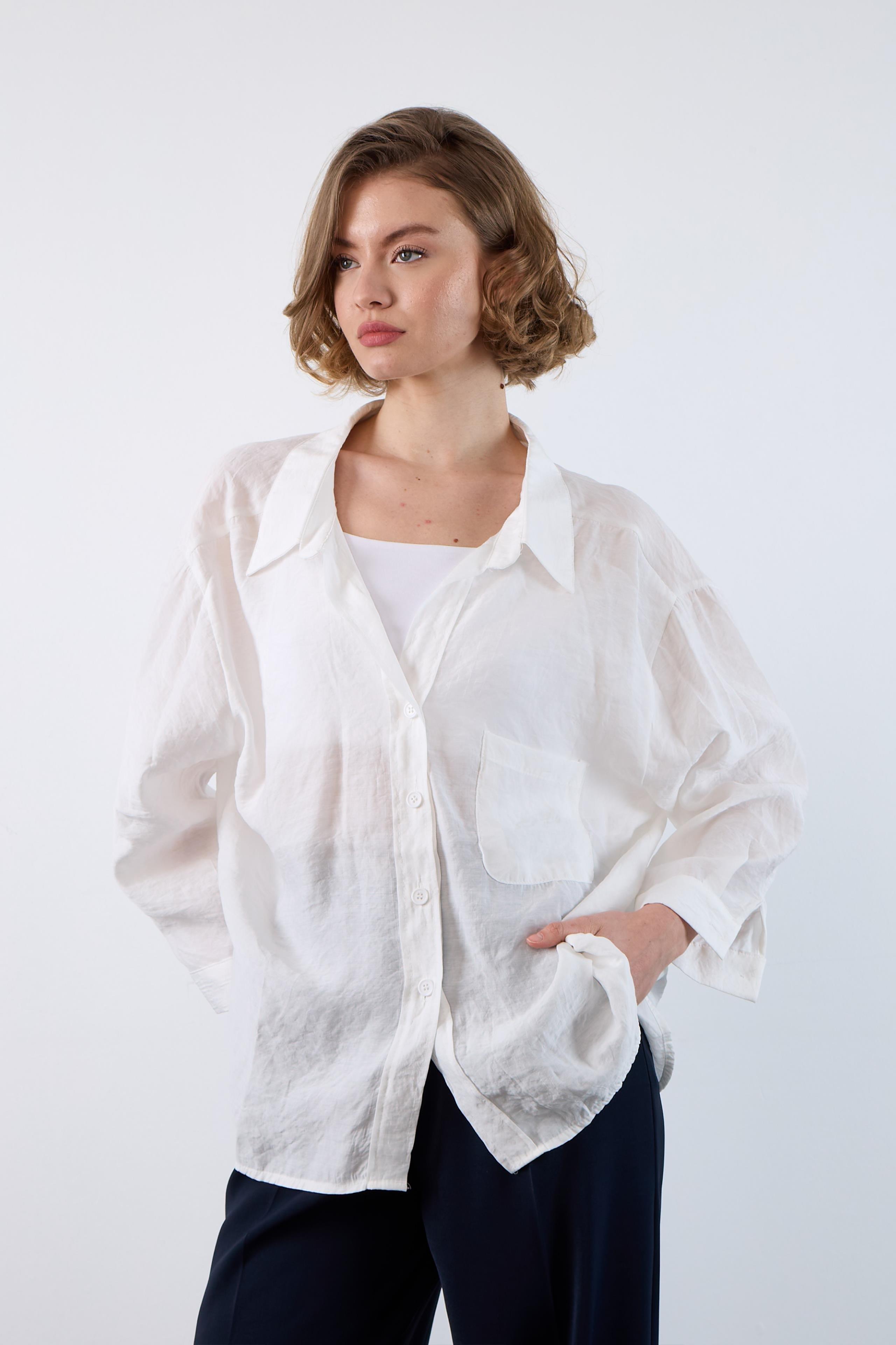 Düşük Omuzlu Oversize Gömlek PR4612
