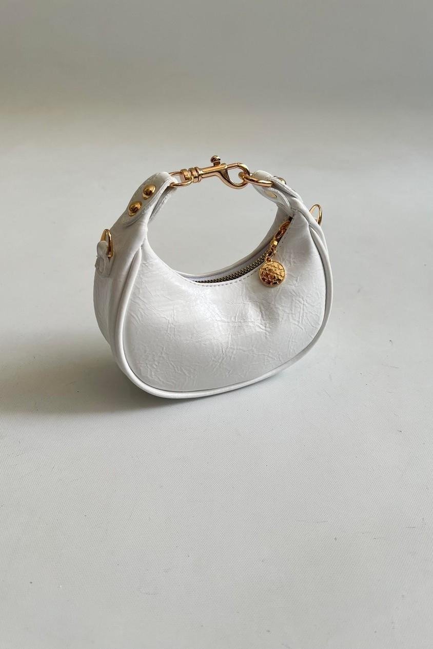 Fermuarlı Oval Drop Detaylı Mini El Çantası SD5458