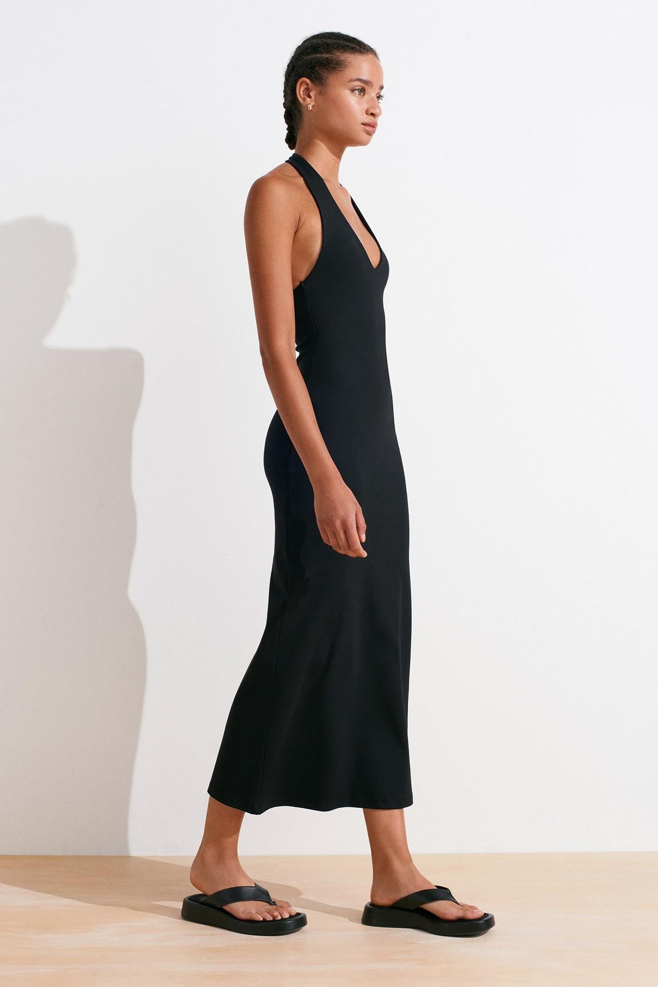Halter Yaka Midi Elbise DL91476
