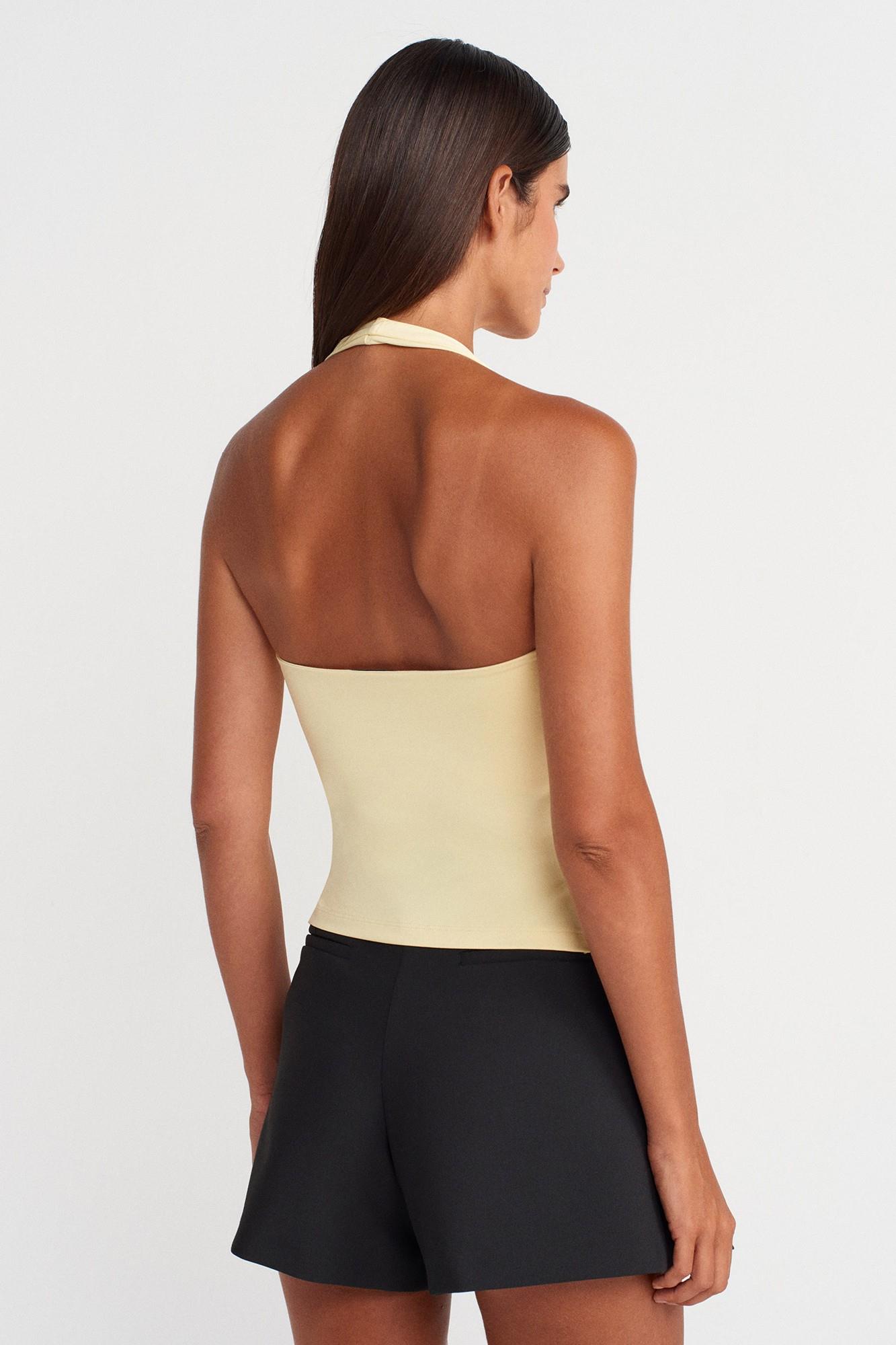 Halter Yaka Poliamid Kumaş Atlet DL31753