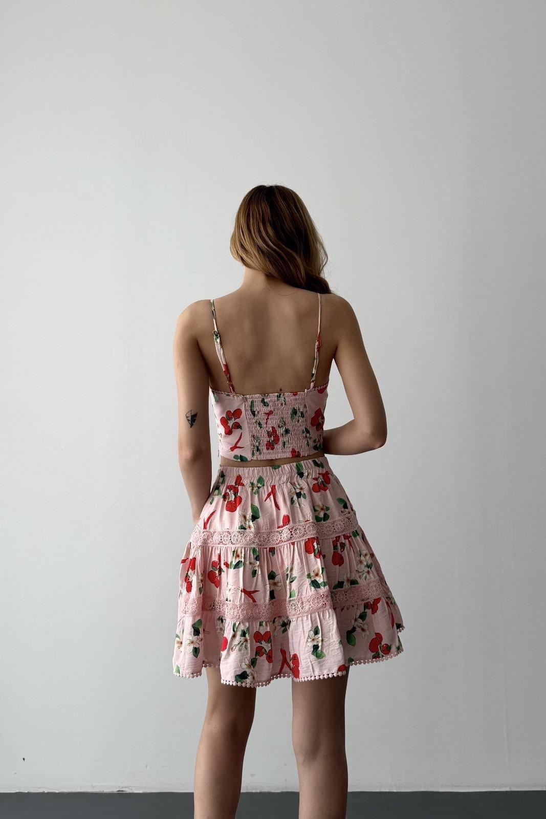 İnce Askılı Desenli Bluz QZ00393