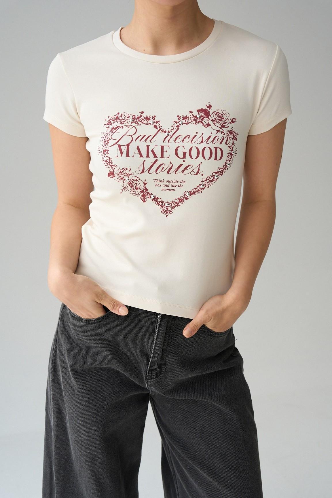 Kalp İçi Yazılı T-shirt QS251056